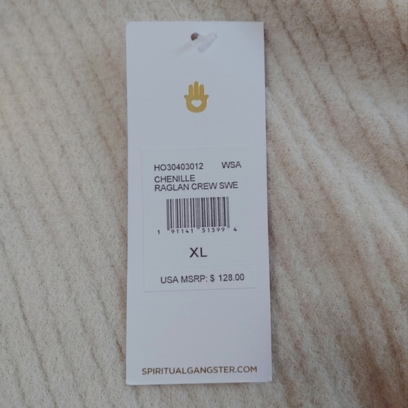 Spiritual Gangster Boxy Chenille Raglan Crew Sweater - Picture 8 of 12